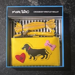 Marc Tetro Yellow Dachshund Crossbody Wristlet Wallet